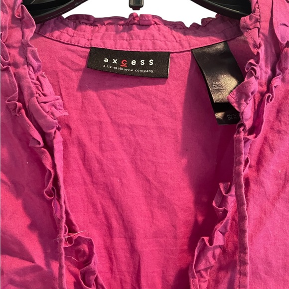 Axcess. Girls size 10 blouse. 3/4 length sleeves with button. Zip side. - Picture 2 of 5